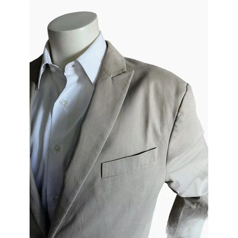 John Varvatos Blazer Men 46R Cotton Twill Sport Coat Khaki Casual Light Weight